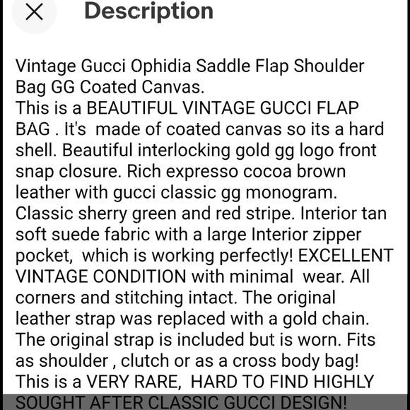 Vintage GUCCI flap saddle shoulder clutch bag GG MONOGRAM - Picture 7 of 8